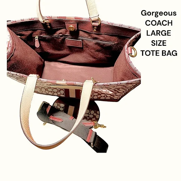 LARGE COACH DEMSEY TOTE EXCELLENT CONDITION & BEAUTIFUL COLOR-CROSSBODY TOTE - Picture 14 of 16
